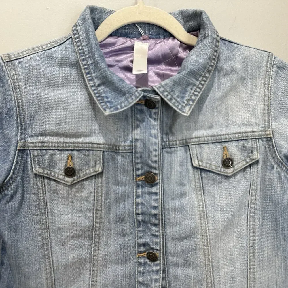 Girls Old Navy Lined Distressed Denim‎ Jean Jacket XXL